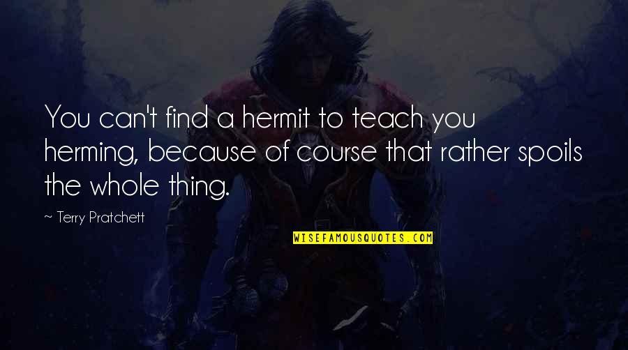 Discworld Quotes By Terry Pratchett: You can't find a hermit to teach you