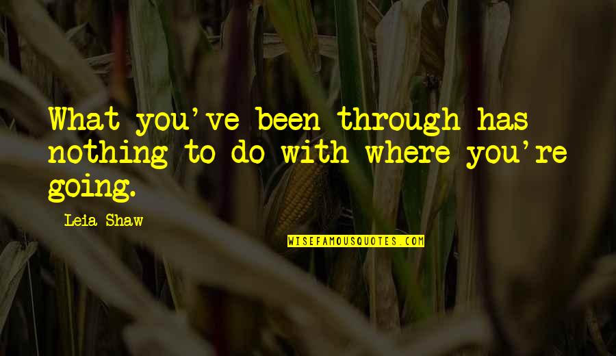 Disembarking Quotes By Leia Shaw: What you've been through has nothing to do