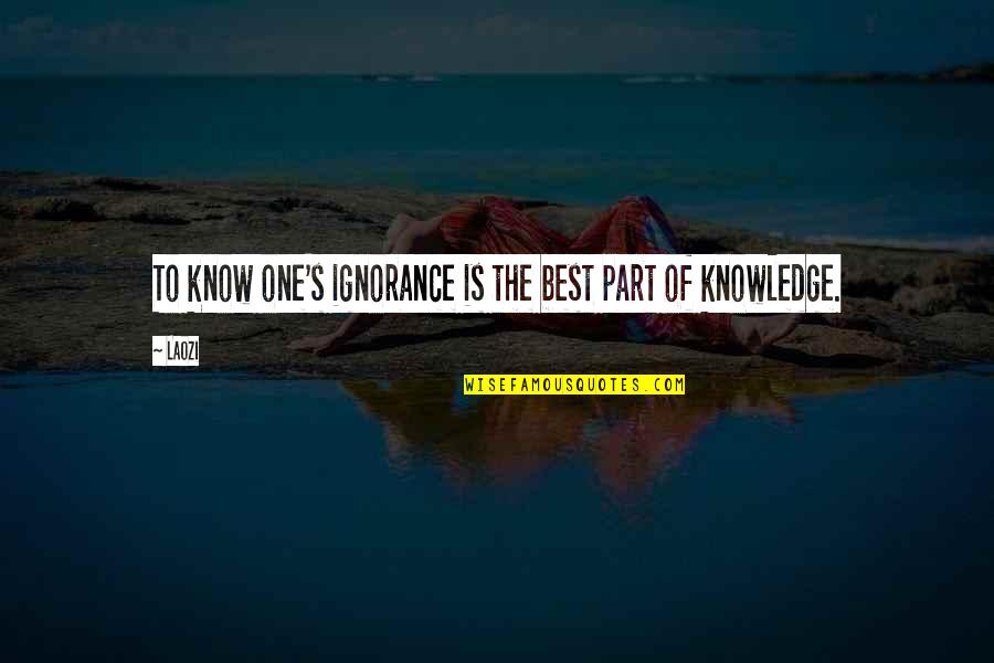 Disereta Quotes By Laozi: To know one's ignorance is the best part