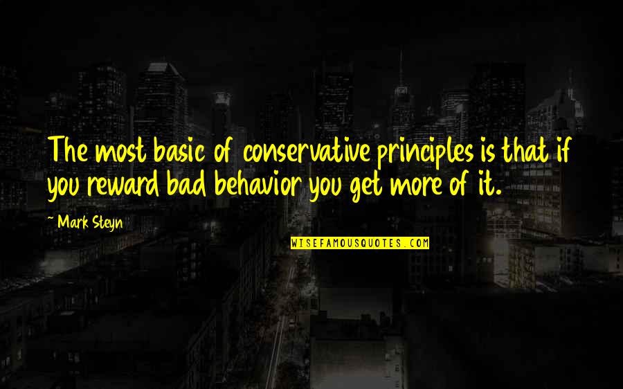 Disfar Ar Quotes By Mark Steyn: The most basic of conservative principles is that Disfar Ar Quotes By Mark Steyn: The most basic of conservative principles is that