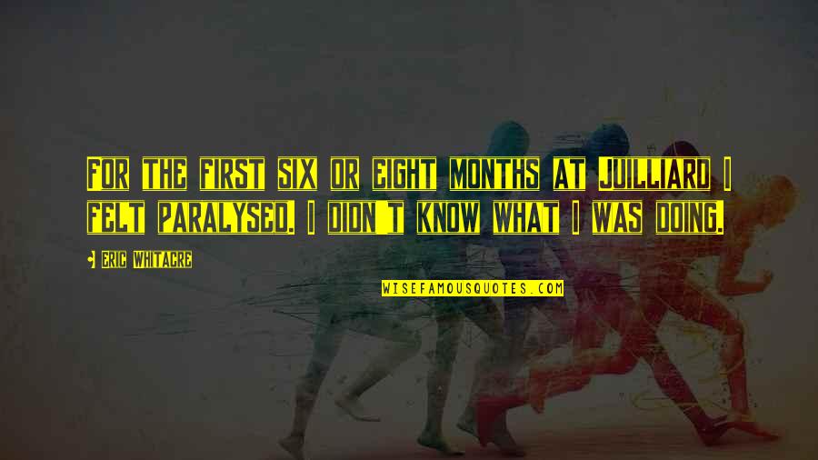 Disfigurations Quotes By Eric Whitacre: For the first six or eight months at