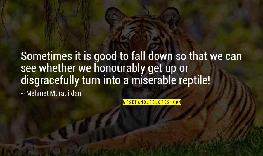 Disgracefully Quotes By Mehmet Murat Ildan: Sometimes it is good to fall down so