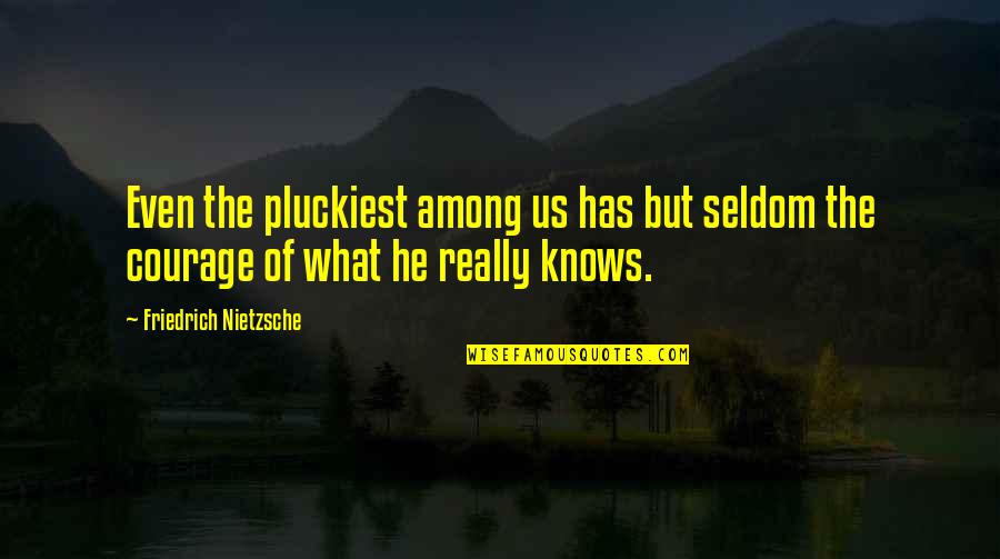 Disgracing Water Quotes By Friedrich Nietzsche: Even the pluckiest among us has but seldom Disgracing Water Quotes By Friedrich Nietzsche: Even the pluckiest among us has but seldom