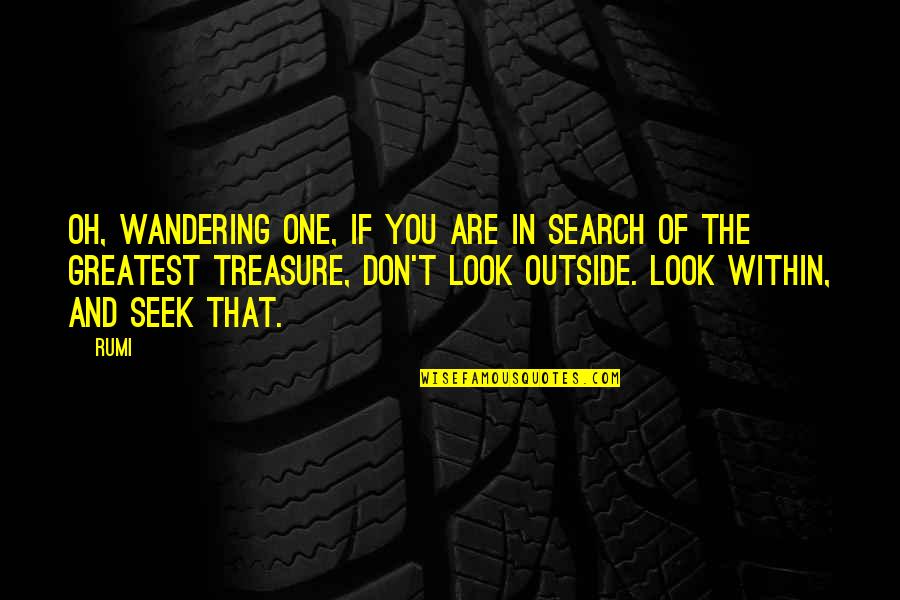 Disgruntled Man Quotes By Rumi: Oh, wandering One, if you are in search