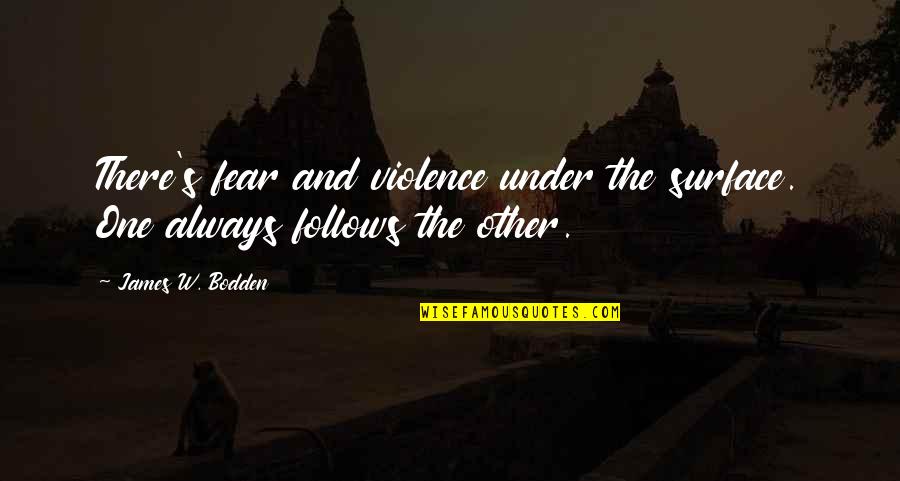 Disguise In The Odyssey Quotes By James W. Bodden: There's fear and violence under the surface. One