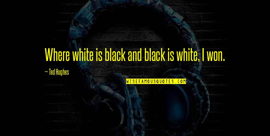 Dish It But Can't Take It Quotes By Ted Hughes: Where white is black and black is white,