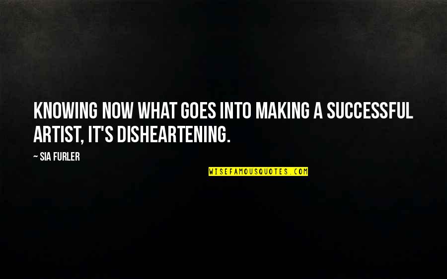 Disheartening Quotes By Sia Furler: Knowing now what goes into making a successful