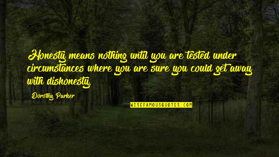 Dishonesty Quotes By Dorothy Parker: Honesty means nothing until you are tested under