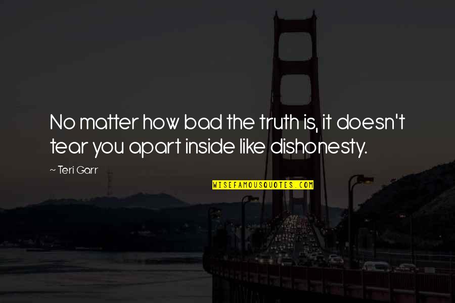 Dishonesty Quotes By Teri Garr: No matter how bad the truth is, it