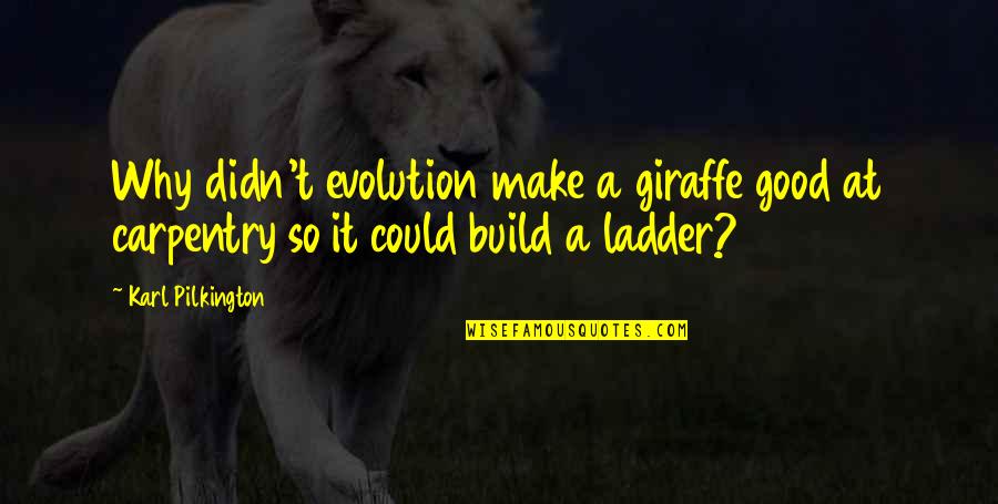 Dishrags Quotes By Karl Pilkington: Why didn't evolution make a giraffe good at