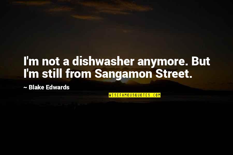Dishwasher Quotes By Blake Edwards: I'm not a dishwasher anymore. But I'm still