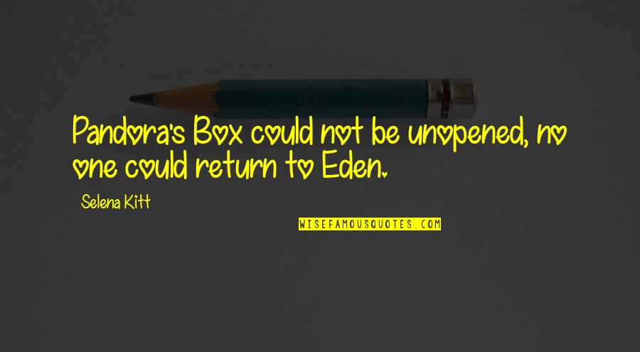 Disillusionment Quotes By Selena Kitt: Pandora's Box could not be unopened, no one