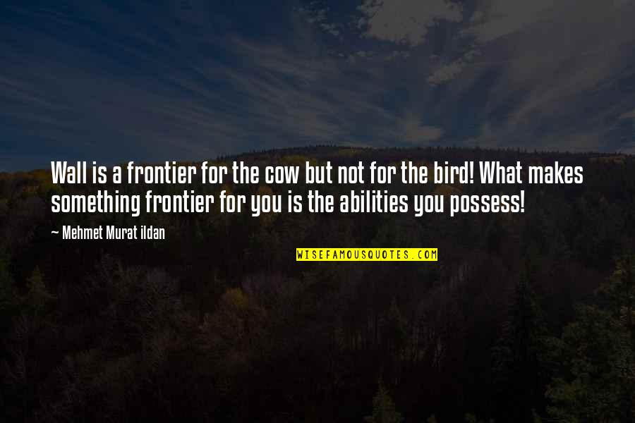 Disimpan Quotes By Mehmet Murat Ildan: Wall is a frontier for the cow but Disimpan Quotes By Mehmet Murat Ildan: Wall is a frontier for the cow but