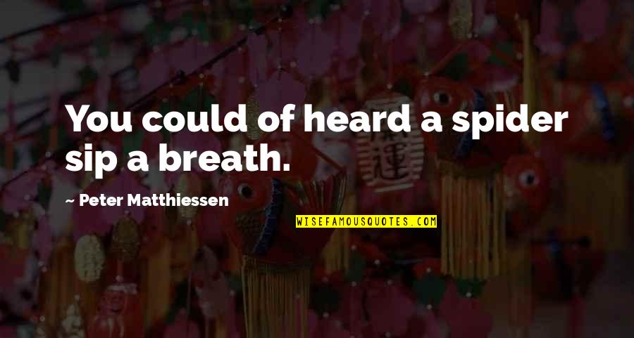 Disinterested Vs Uninterested Quotes By Peter Matthiessen: You could of heard a spider sip a