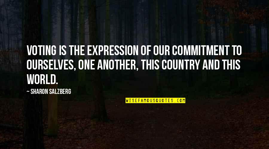 Disjuncture Landscape Quotes By Sharon Salzberg: Voting is the expression of our commitment to