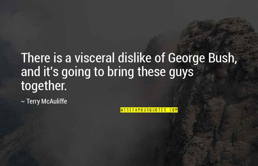 Dislike Quotes By Terry McAuliffe: There is a visceral dislike of George Bush,