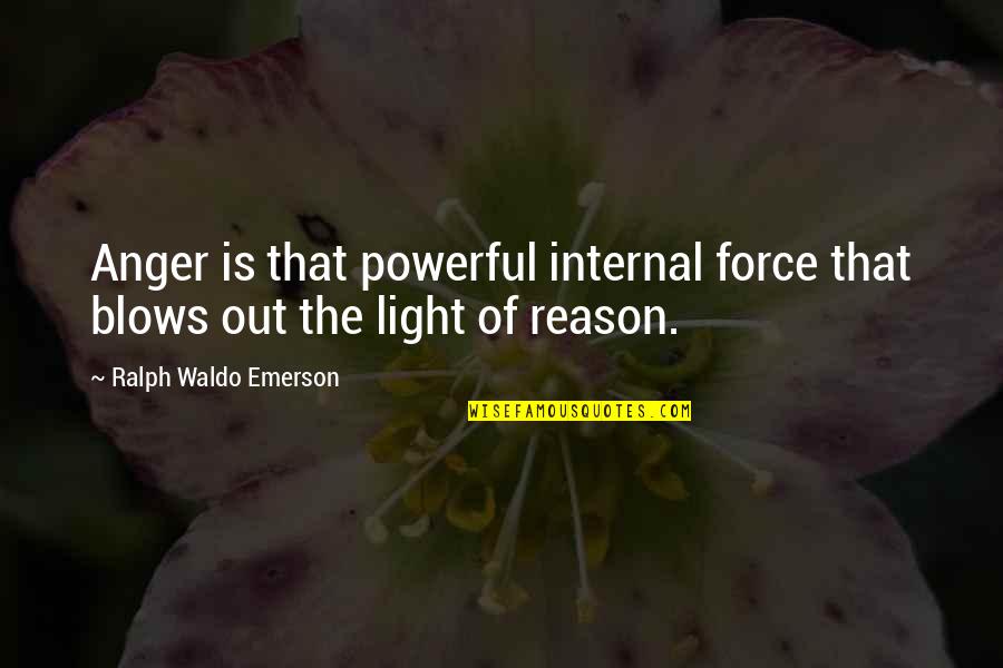 Dislocating Peroneal Tendons Quotes By Ralph Waldo Emerson: Anger is that powerful internal force that blows