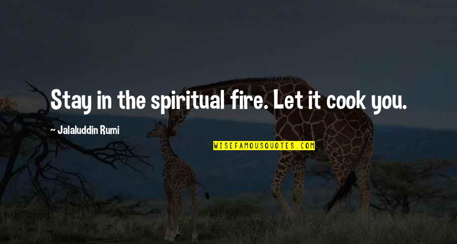 Dislodging Food Quotes By Jalaluddin Rumi: Stay in the spiritual fire. Let it cook