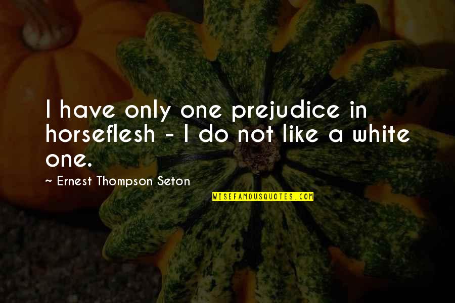 Dismantles Feminism Quotes By Ernest Thompson Seton: I have only one prejudice in horseflesh -