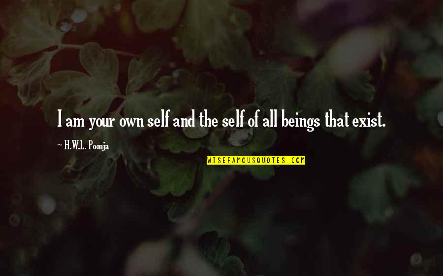 Dismasted Quotes By H.W.L. Poonja: I am your own self and the self