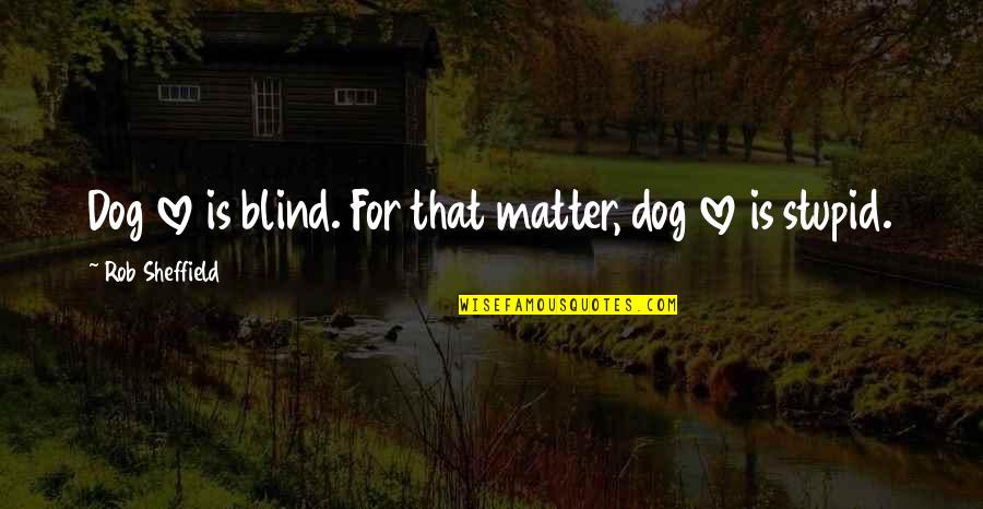 Dismissively Antonyms Quotes By Rob Sheffield: Dog love is blind. For that matter, dog