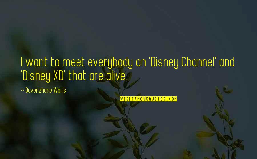Disney Channel Quotes By Quvenzhane Wallis: I want to meet everybody on 'Disney Channel'