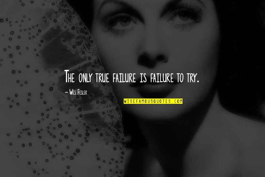 Disney Villain Funny Quotes By Wes Fesler: The only true failure is failure to try.