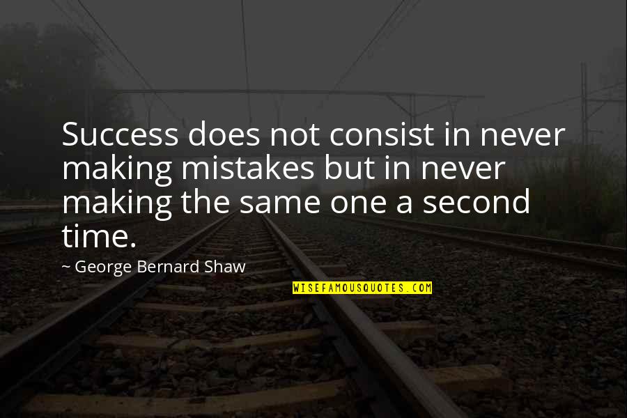 Disorganized Schizophrenia Quotes By George Bernard Shaw: Success does not consist in never making mistakes