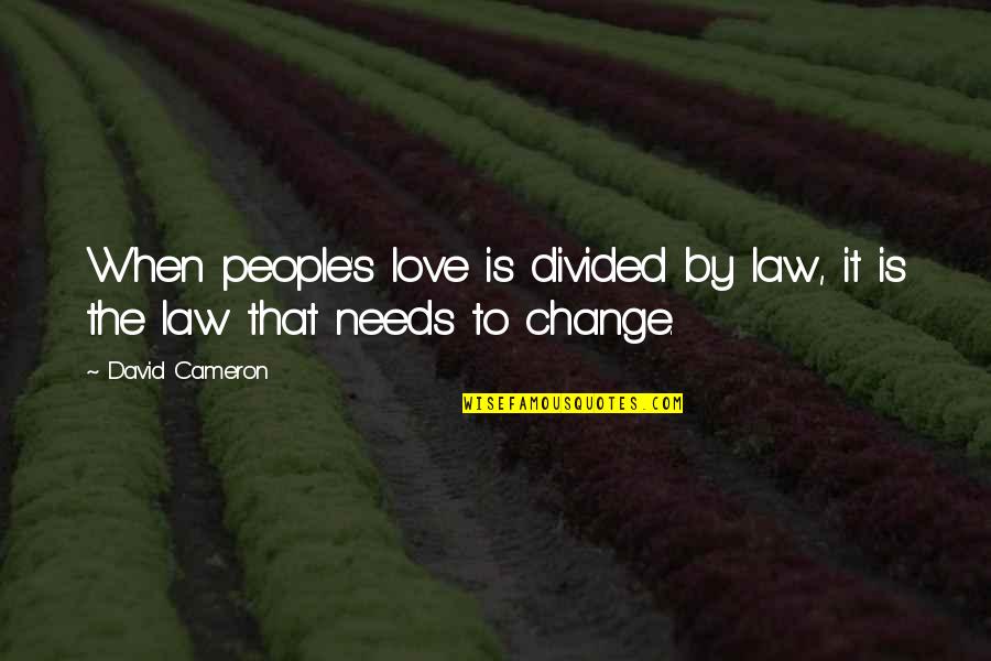 Disparos De Pistola Quotes By David Cameron: When people's love is divided by law, it