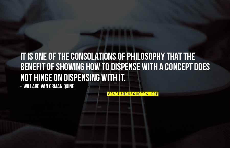 Dispensing Quotes By Willard Van Orman Quine: It is one of the consolations of philosophy Dispensing Quotes By Willard Van Orman Quine: It is one of the consolations of philosophy
