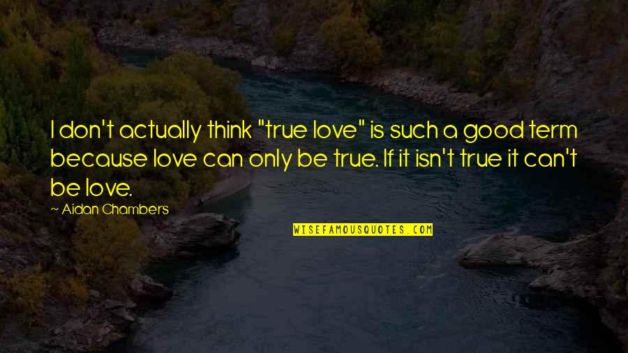 Disperses 7 Quotes By Aidan Chambers: I don't actually think "true love" is such