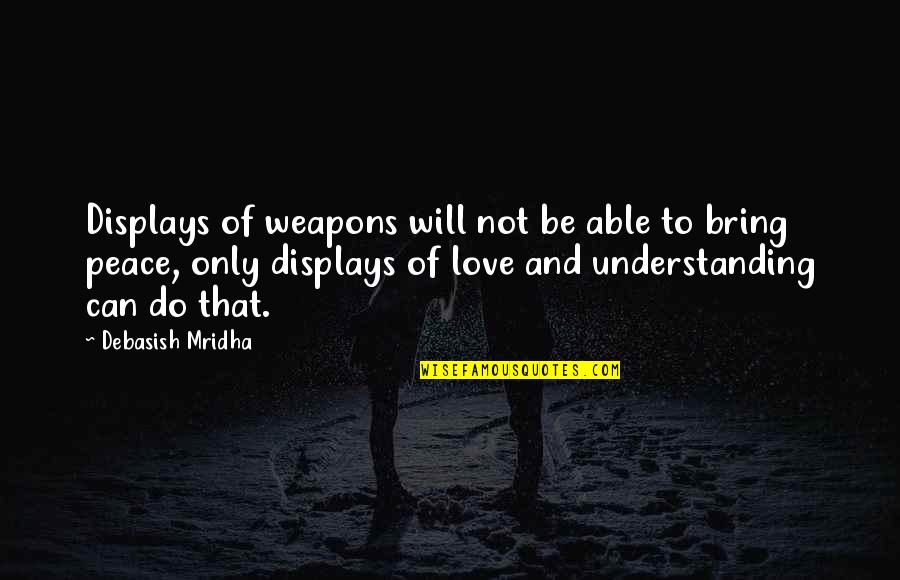 Displays Quotes By Debasish Mridha: Displays of weapons will not be able to