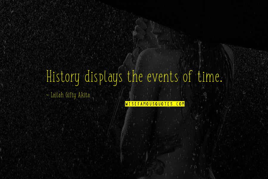 Displays Quotes By Lailah Gifty Akita: History displays the events of time.