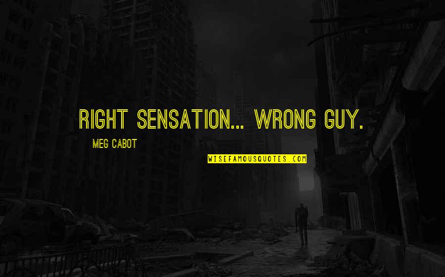 Disponibile In Inglese Quotes By Meg Cabot: Right sensation... wrong guy.