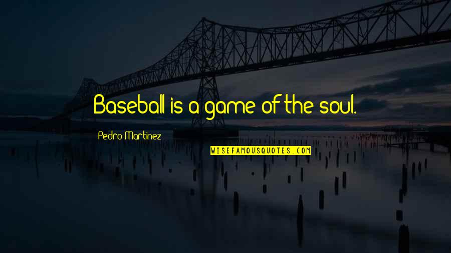 Disproportionately Or Disproportionally Quotes By Pedro Martinez: Baseball is a game of the soul.