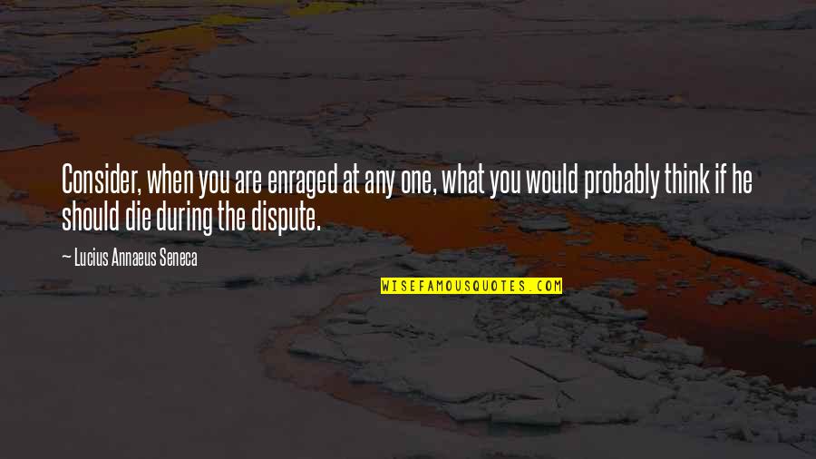 Dispute Quotes By Lucius Annaeus Seneca: Consider, when you are enraged at any one,