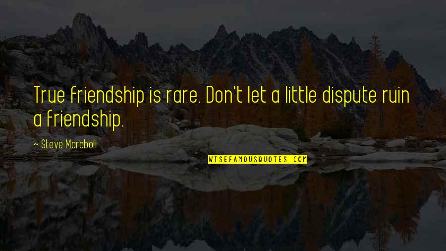 Dispute Quotes By Steve Maraboli: True friendship is rare. Don't let a little