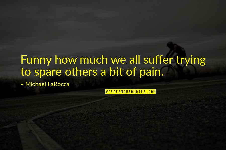 Disquisitions Quotes By Michael LaRocca: Funny how much we all suffer trying to
