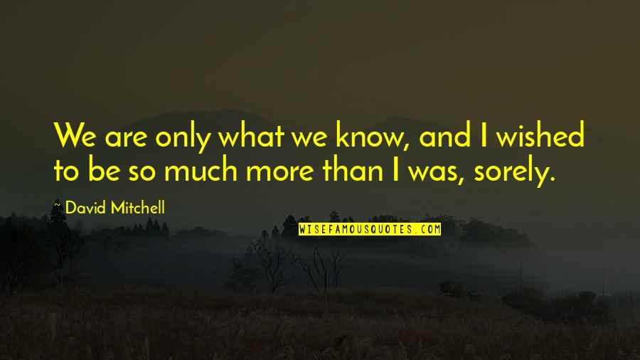 Disregared Quotes By David Mitchell: We are only what we know, and I