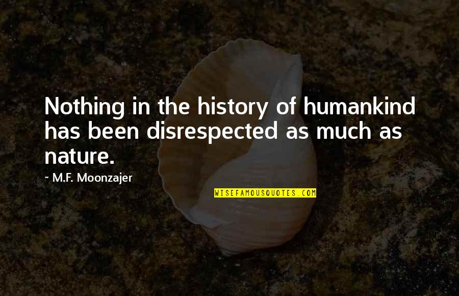 Disrespected Quotes By M.F. Moonzajer: Nothing in the history of humankind has been