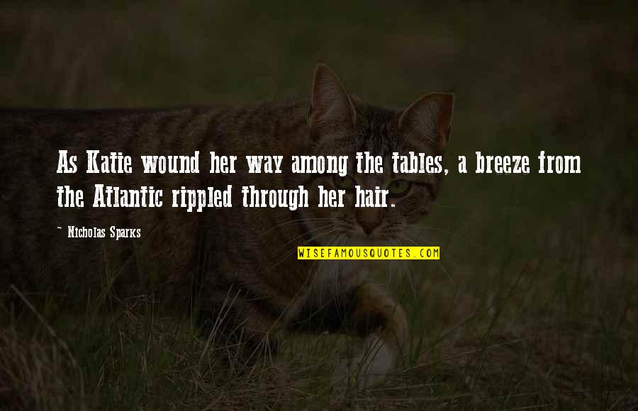 Disrespectful Spouse Quotes By Nicholas Sparks: As Katie wound her way among the tables,