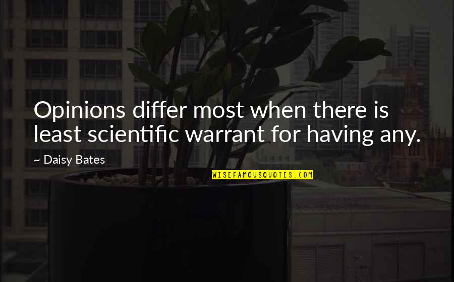 Disrespecting Authority Quotes By Daisy Bates: Opinions differ most when there is least scientific