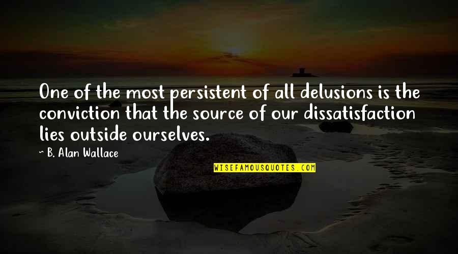 Dissatisfaction Quotes By B. Alan Wallace: One of the most persistent of all delusions