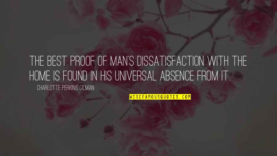 Dissatisfaction Quotes By Charlotte Perkins Gilman: The best proof of man's dissatisfaction with the
