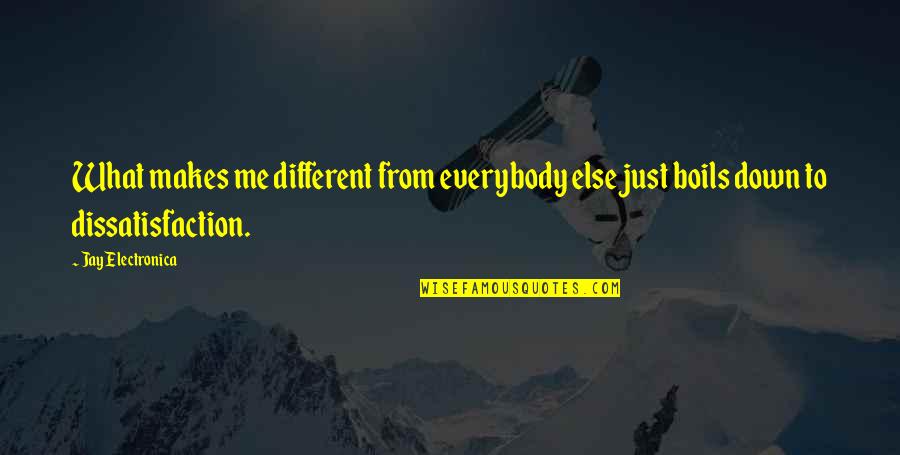 Dissatisfaction Quotes By Jay Electronica: What makes me different from everybody else just