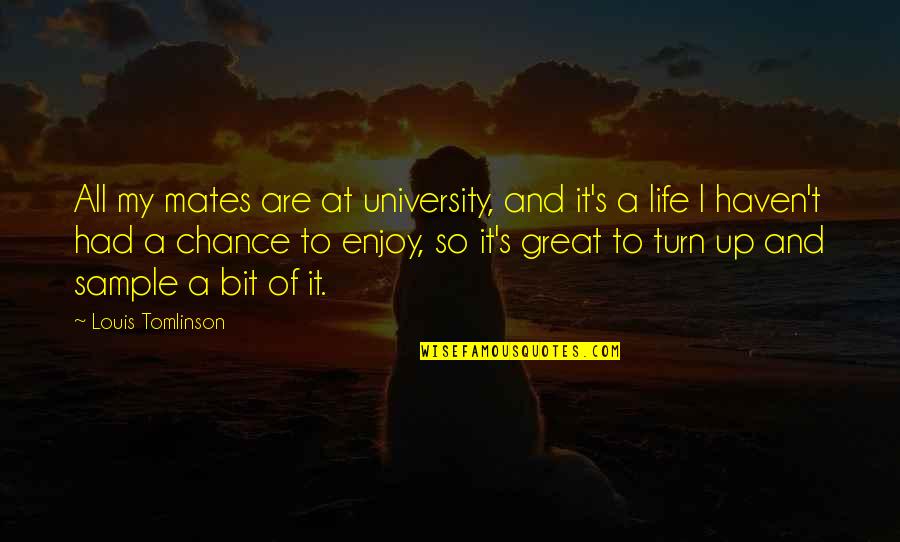 Dissemblers Quotes By Louis Tomlinson: All my mates are at university, and it's
