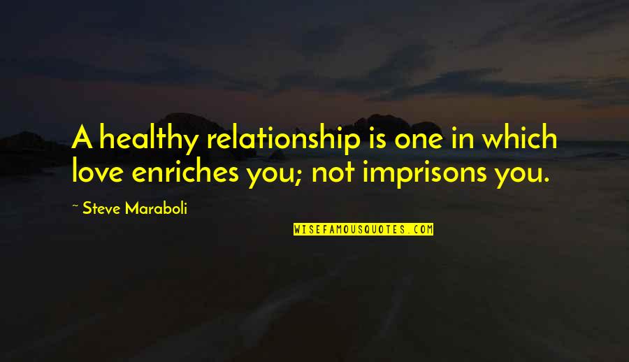 Dissident Gardens Quotes By Steve Maraboli: A healthy relationship is one in which love