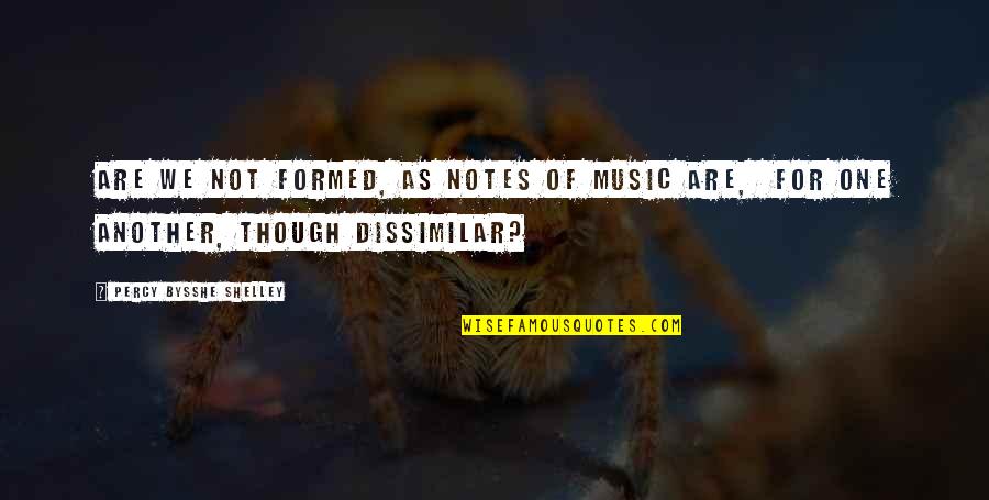 Dissimilar Quotes By Percy Bysshe Shelley: Are we not formed, as notes of music