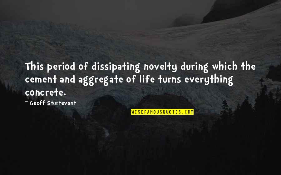 Dissipating Quotes By Geoff Sturtevant: This period of dissipating novelty during which the