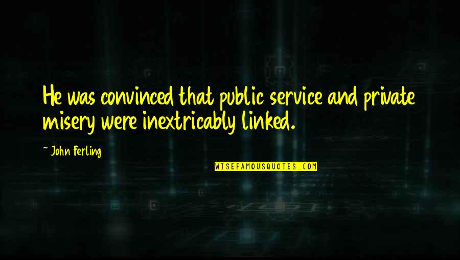 Dissipative Particle Quotes By John Ferling: He was convinced that public service and private